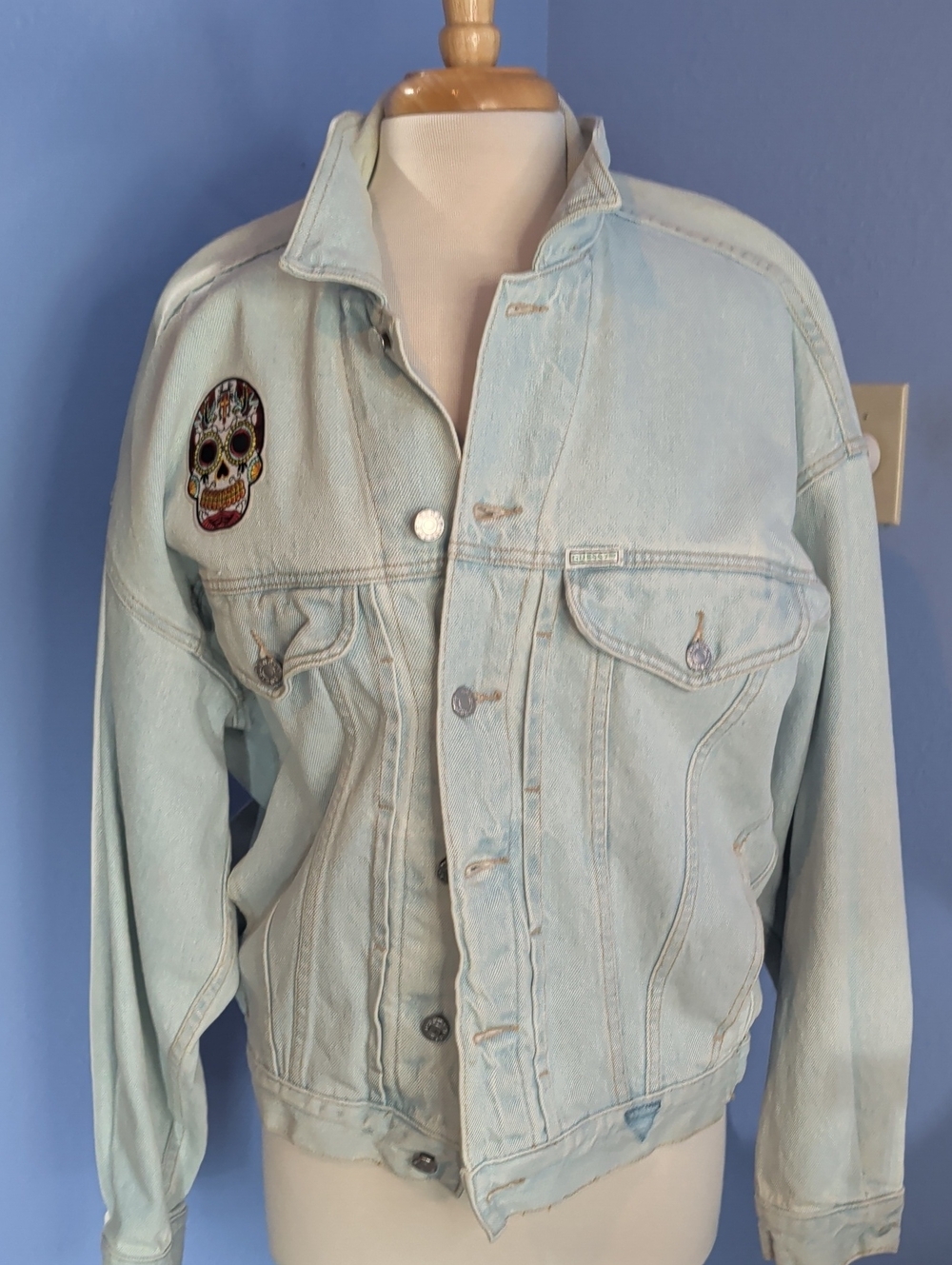 Guess Women's Light Wash Denim Jacket Custom